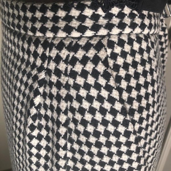 NINA RICCI 1985 Jacket Suit Tweed Bouclé Harlequin Black & White Lace Vintage - Image 9