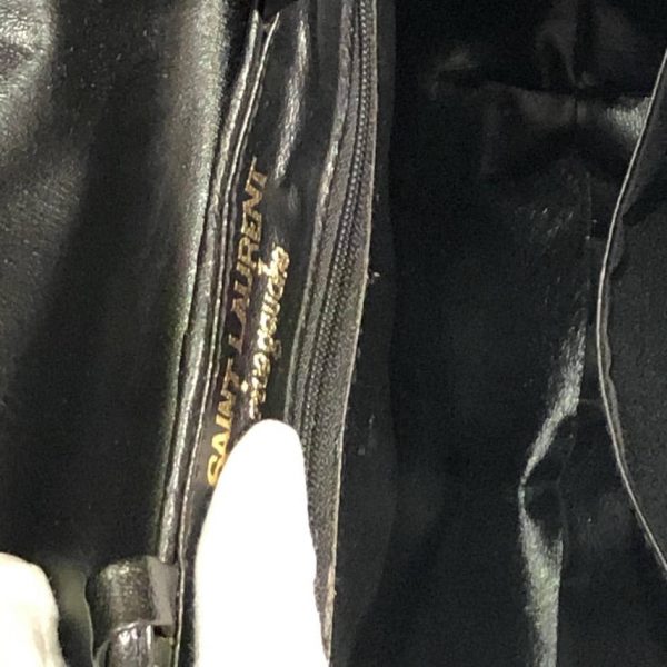 SAINT-LAURENT Bag Minaudière Clutch Crossbody Woven Red Black - Image 9