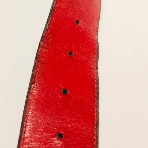 YVES SAINT-LAURENT Belt 80s Logo Buckle Red Leather Vintage - Image 5