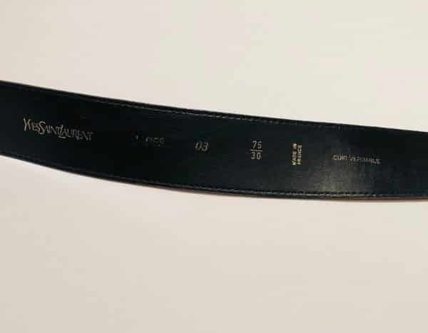 YVES SAINT-LAURENT Belt 80s Logo Buckle Red Leather Vintage - Image 8