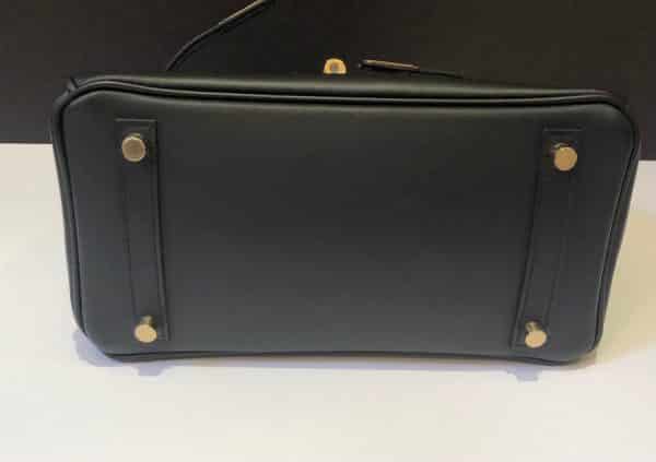 HERMÈS Birkin 25 Black Jonathan Leather Gold Hardware - Image 11