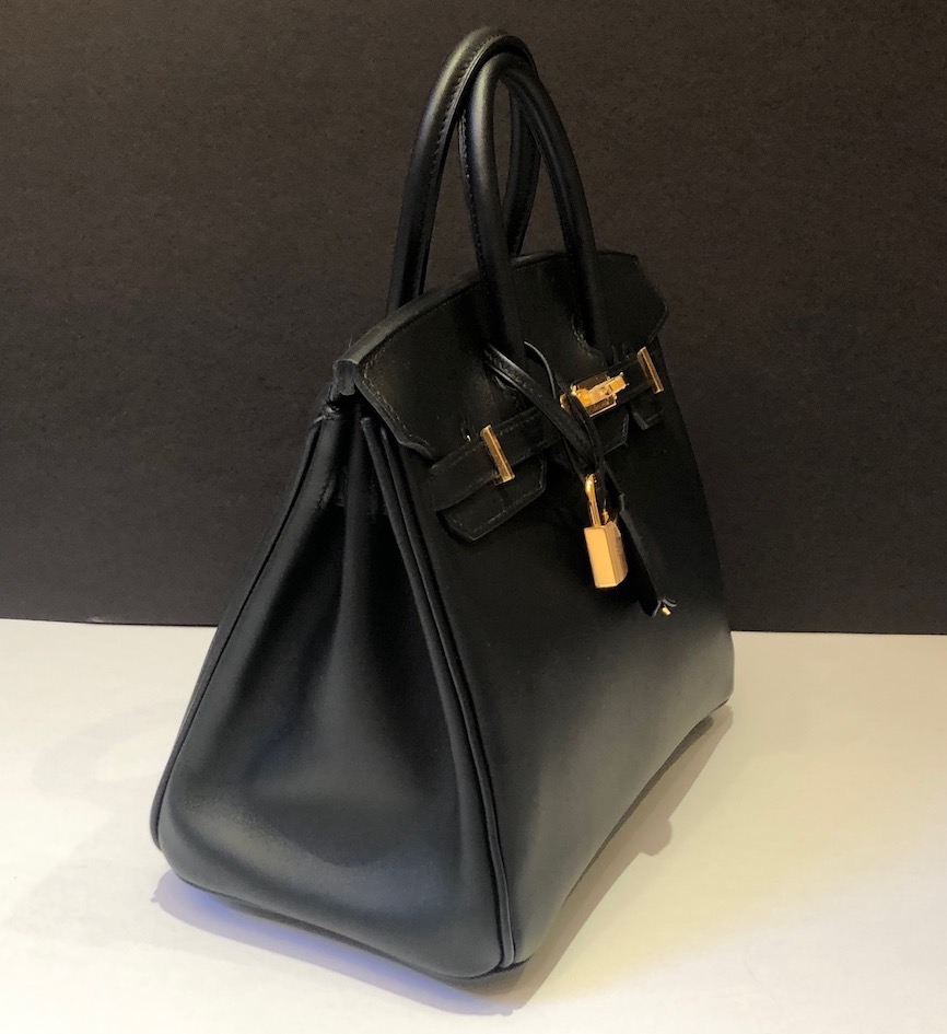 HERMÈS Birkin 25 Black Jonathan Leather Gold Hardware - Image 7