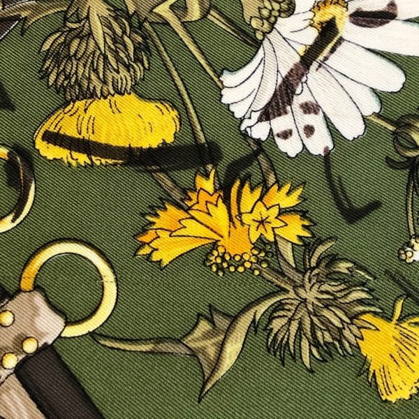 HERMÈS Scarf Carré Aux Champs Vintage 1970s Original Issue - Image 11