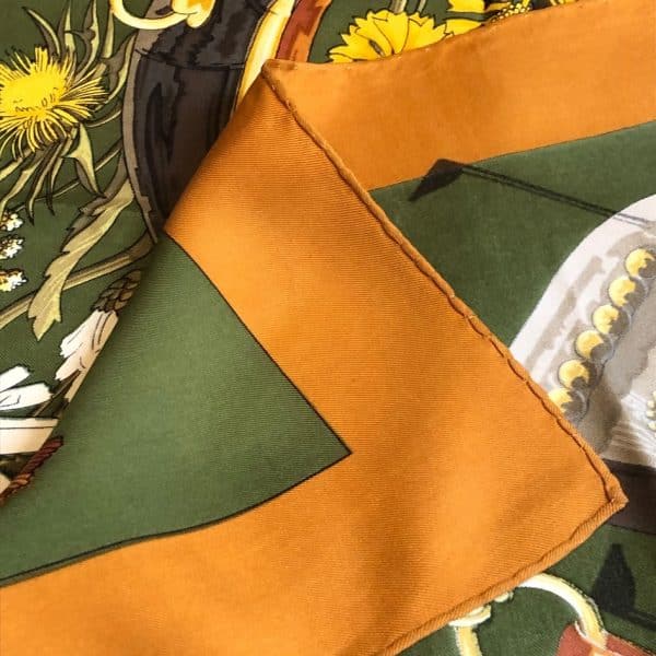 HERMÈS Scarf Carré Aux Champs Vintage 1970s Original Issue - Image 12