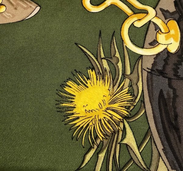 HERMÈS Scarf Carré Aux Champs Vintage 1970s Original Issue - Image 13