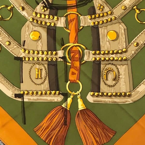 HERMÈS Scarf Carré Aux Champs Vintage 1970s Original Issue - Image 6