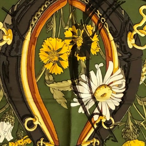 HERMÈS Scarf Carré Aux Champs Vintage 1970s Original Issue - Image 9