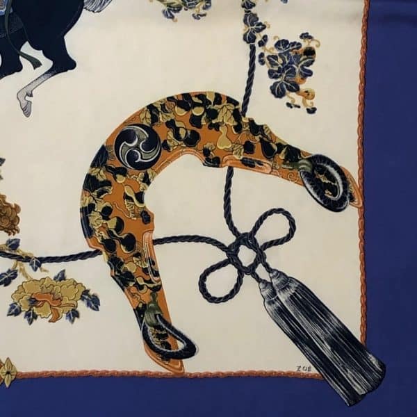 HERMÈS Scarf Carré Samourai By Zoe Pauwels 1991 - Image 5