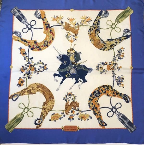 HERMÈS Scarf Carré Samourai By Zoe Pauwels 1991 - Image 7