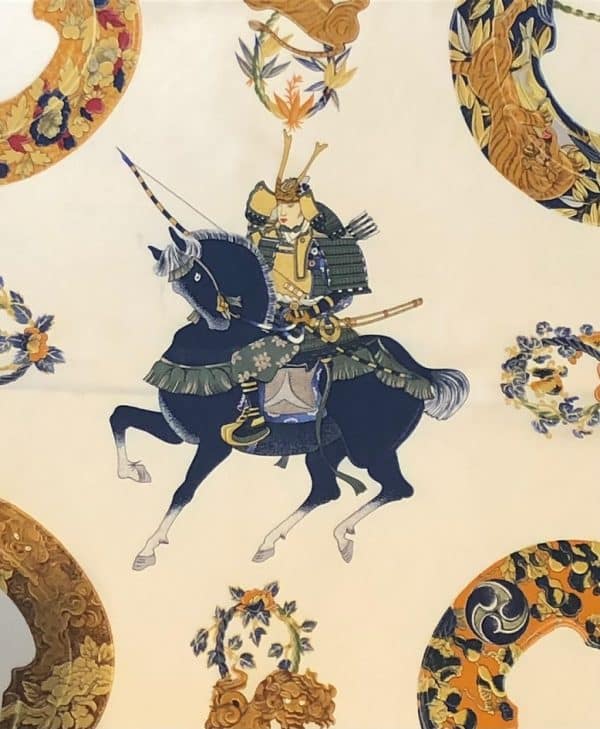 HERMÈS Scarf Carré Samourai By Zoe Pauwels 1991 - Image 10