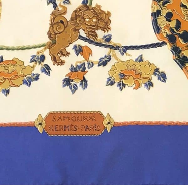 HERMÈS Scarf Carré Samourai By Zoe Pauwels 1991 - Image 4