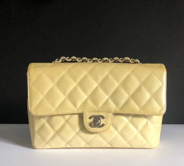 CHANEL Timeless 2.55 Flap Bag Patent Leather Cream Circa 2000 - Image 2