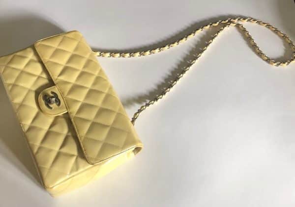 CHANEL Timeless 2.55 Flap Bag Patent Leather Cream Circa 2000 - Image 11