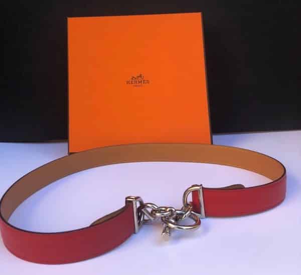 HERMÈS Chaine D’Ancre Belt Anchor Chain & Red Leather - Image 2