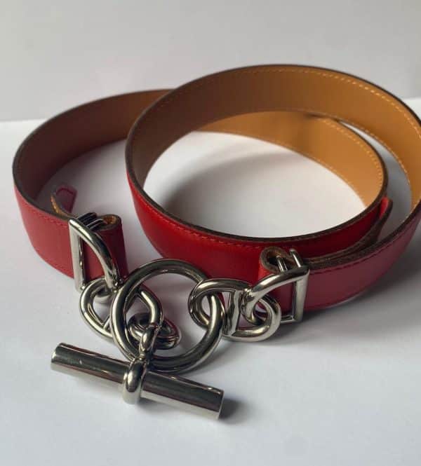 HERMÈS Chaine D’Ancre Belt Anchor Chain & Red Leather - Image 7