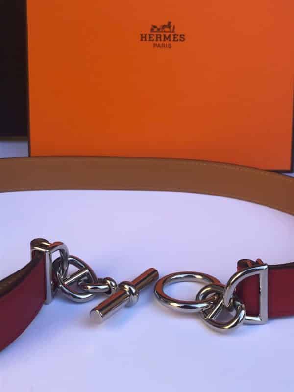 HERMÈS Chaine D’Ancre Belt Anchor Chain & Red Leather - Image 3
