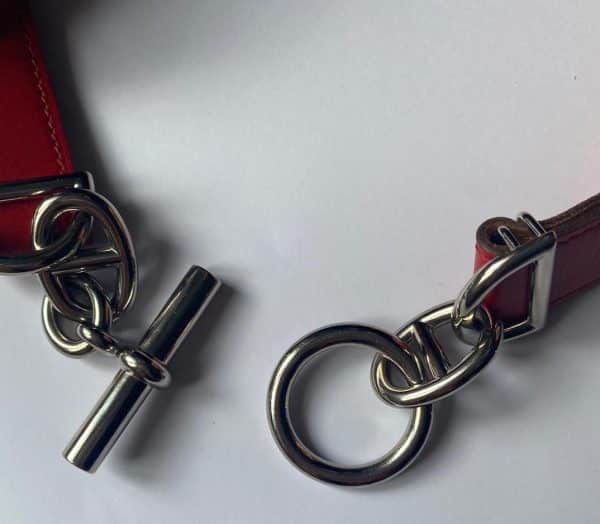 HERMÈS Chaine D’Ancre Belt Anchor Chain & Red Leather - Image 9