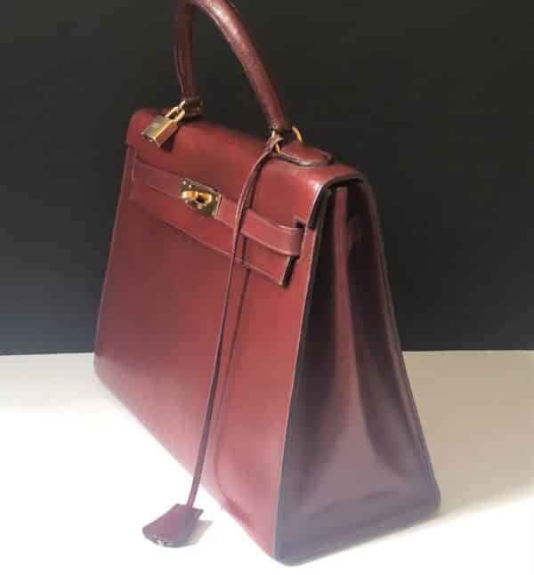 HERMÈS Vintage Kelly Sellier 32 Box Calfskin Iconic 1970s Rouge H - Image 10