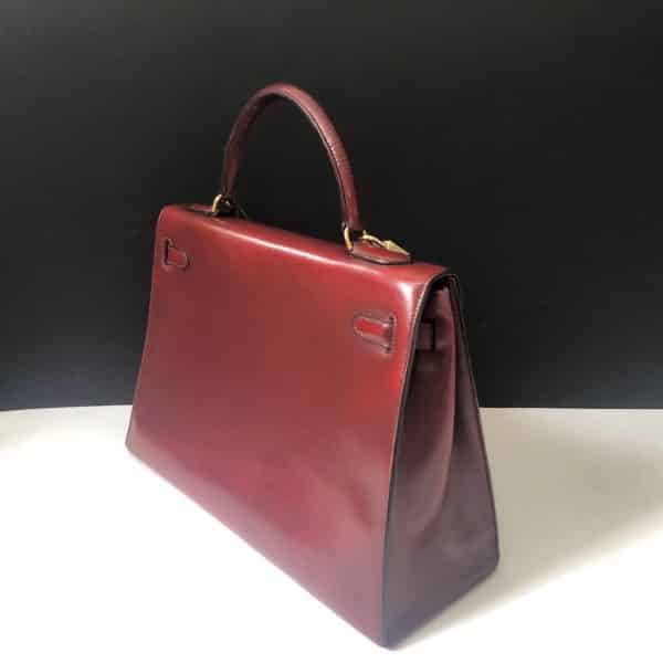 HERMÈS Vintage Kelly Sellier 32 Box Calfskin Iconic 1970s Rouge H - Image 11
