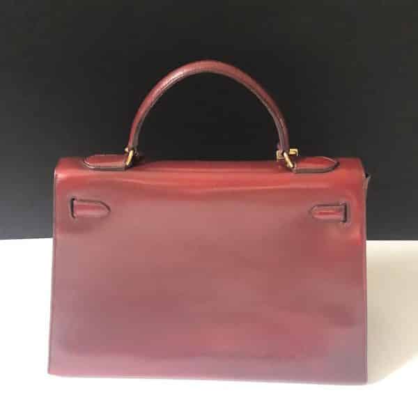 HERMÈS Vintage Kelly Sellier 32 Box Calfskin Iconic 1970s Rouge H - Image 12