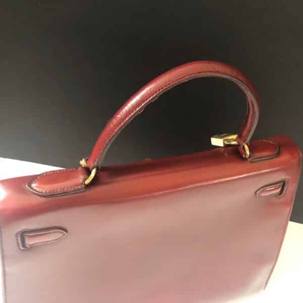 HERMÈS Vintage Kelly Sellier 32 Box Calfskin Iconic 1970s Rouge H - Image 13