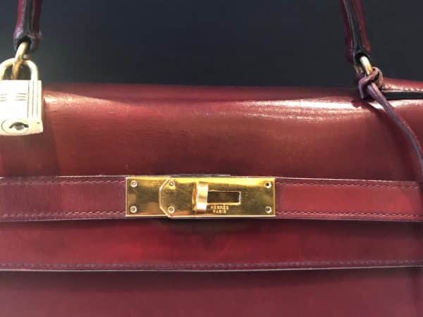 HERMÈS Vintage Kelly Sellier 32 Box Calfskin Iconic 1970s Rouge H - Image 15