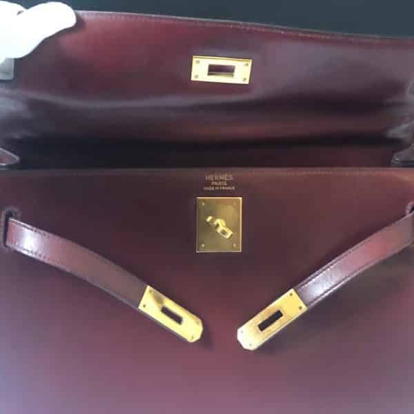 HERMÈS Vintage Kelly Sellier 32 Box Calfskin Iconic 1970s Rouge H - Image 16