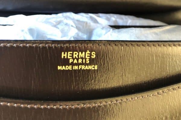 HERMÈS Vintage Box Calf Leather Ring Shoulder Bag 1975 - Image 11