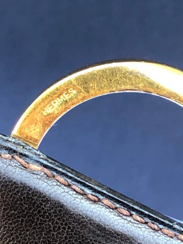 HERMÈS Vintage Box Calf Leather Ring Shoulder Bag 1975 - Image 13