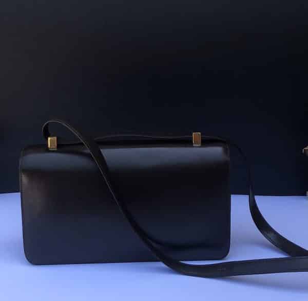 HERMÈS Vintage Box Calf Leather Ring Shoulder Bag 1975 - Image 4