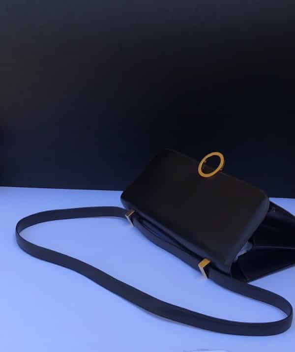 HERMÈS Vintage Box Calf Leather Ring Shoulder Bag 1975 - Image 5