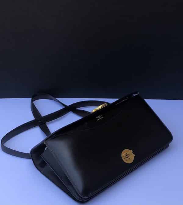 HERMÈS Vintage Box Calf Leather Ring Shoulder Bag 1975 - Image 7