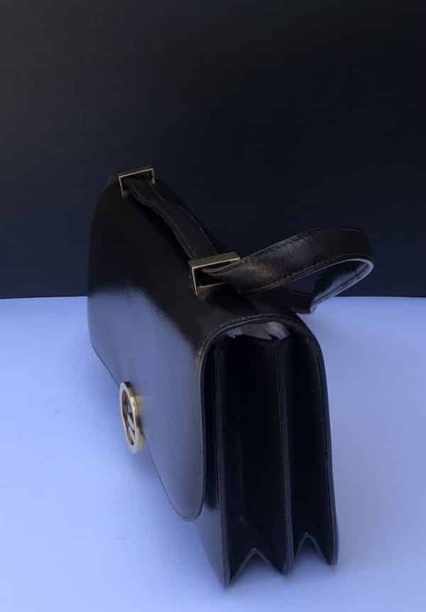 HERMÈS Vintage Box Calf Leather Ring Shoulder Bag 1975 - Image 9