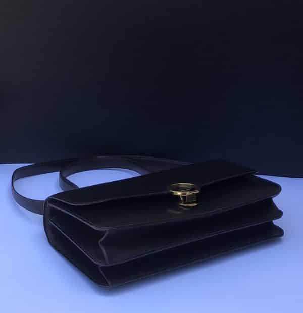 HERMÈS Vintage Box Calf Leather Ring Shoulder Bag 1975 - Image 10