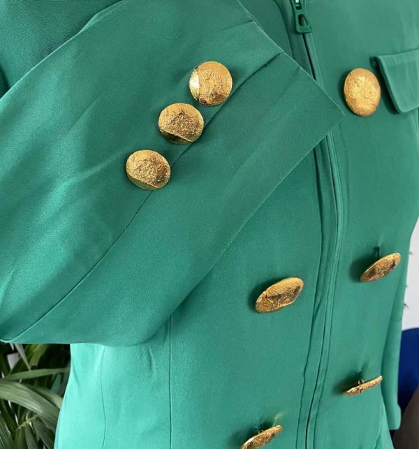 TORRENTE 1980s Suit jacket Skirt Jewel Buttons Vintage - Image 3