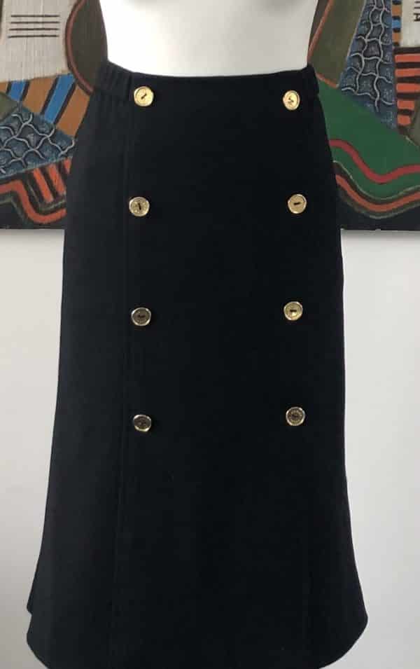 CÉLINE Skirt Vintage Sport With 8 Gold Tone Logo Buttons - Image 2