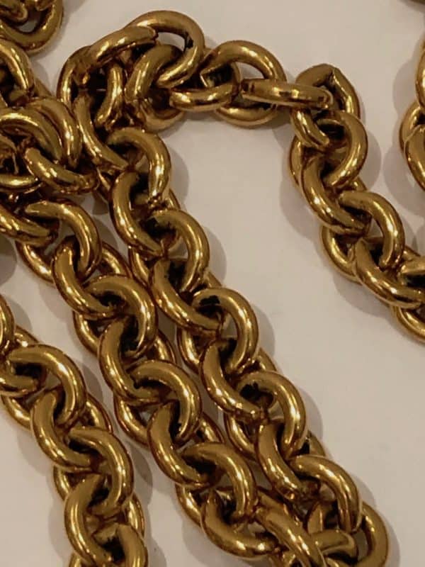 CHANEL 1994 CC Pendant Chain Necklace Vintage Gold Quilted - Image 7