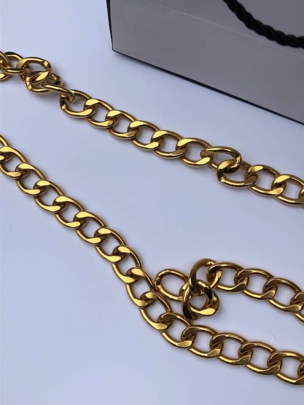 CHANEL 1996 Perfume CC Logo Clover Bag Heart Shoe Charm Chain Belt Vintage - Image 6