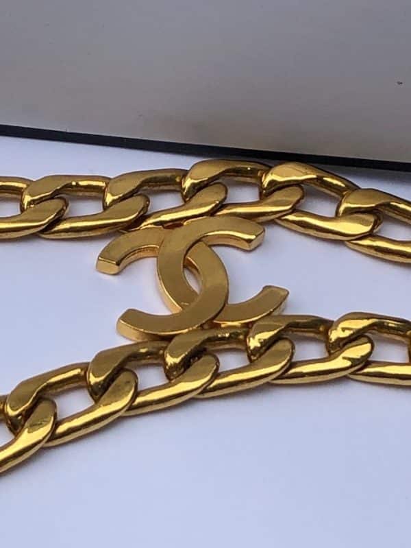 CHANEL 1997 CC Logos Double Chain Belt Vintage Very Rare - Image 9