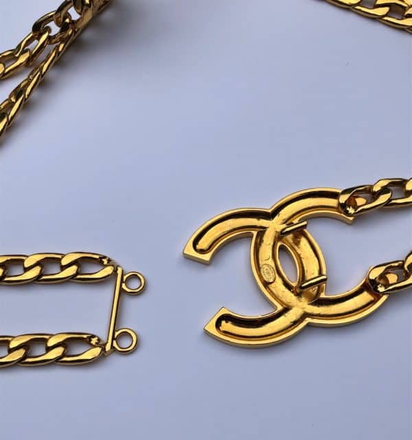 CHANEL 1997 CC Logos Double Chain Belt Vintage Very Rare - Image 4