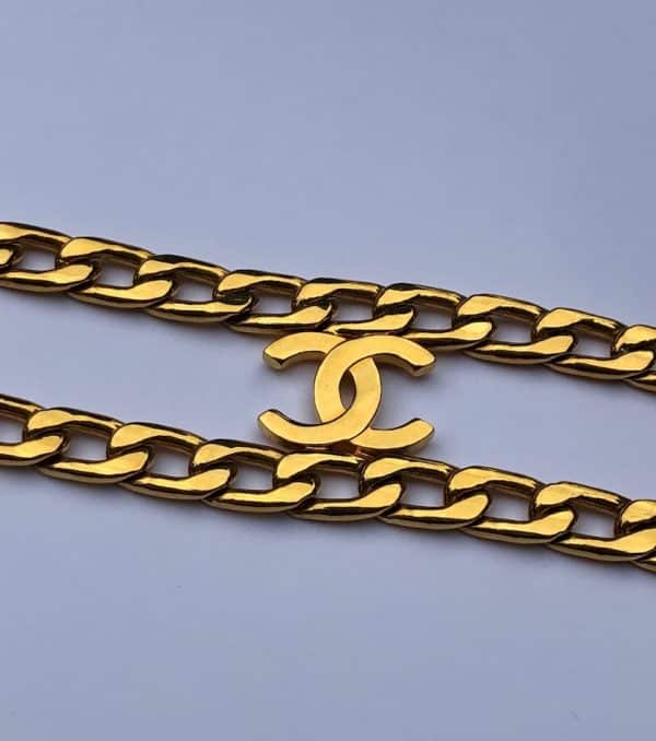 CHANEL 1997 CC Logos Double Chain Belt Vintage Very Rare - Image 5