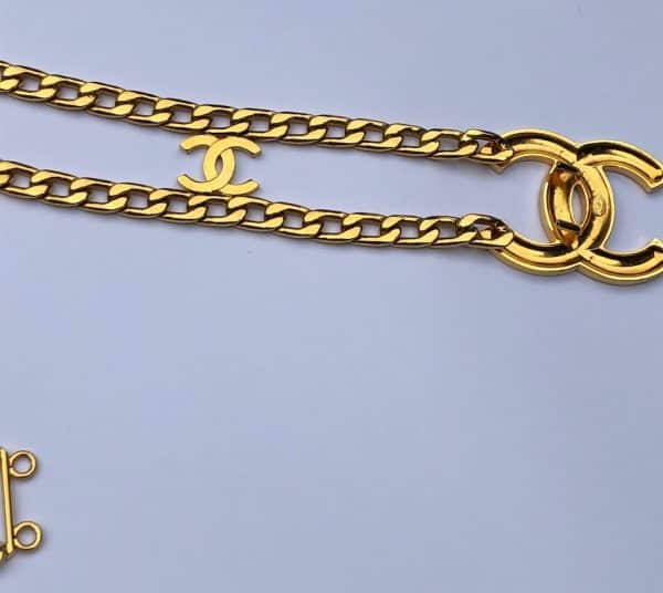 CHANEL 1997 CC Logos Double Chain Belt Vintage Very Rare - Image 6