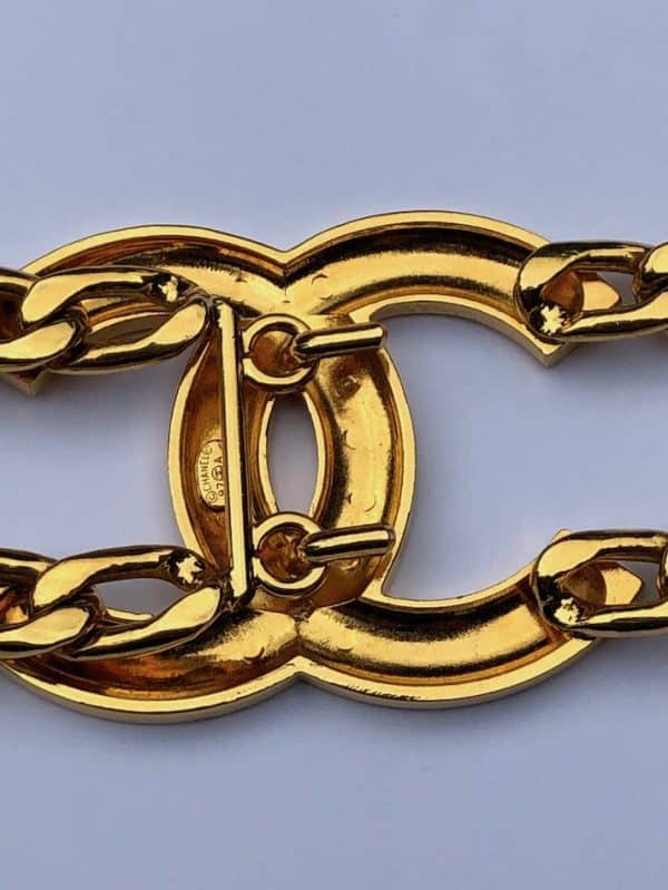CHANEL 1997 CC Logos Double Chain Belt Vintage Very Rare - Image 7