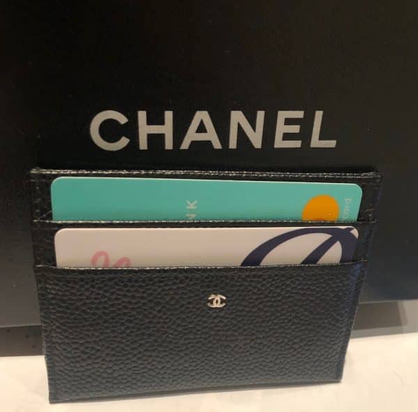CHANEL Classic Cards Holder Caviar CC Logo Vintage - Image 4