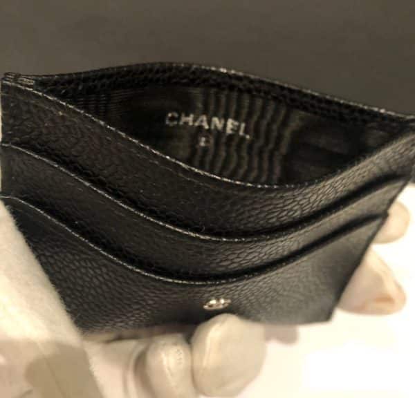 CHANEL Classic Cards Holder Caviar CC Logo Vintage - Image 9