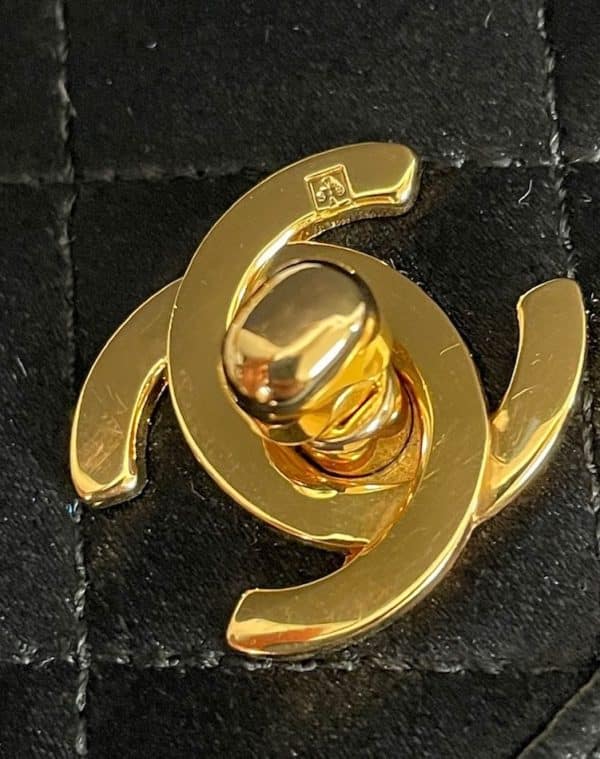 CHANEL Vintage Satin Quilted Black Flap Bag 1990s - Image 18