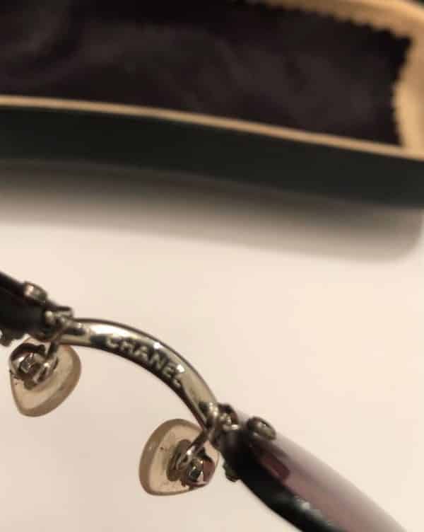 CHANEL CC Aviators Pink Rimless Sunglasses W/Case - Image 4