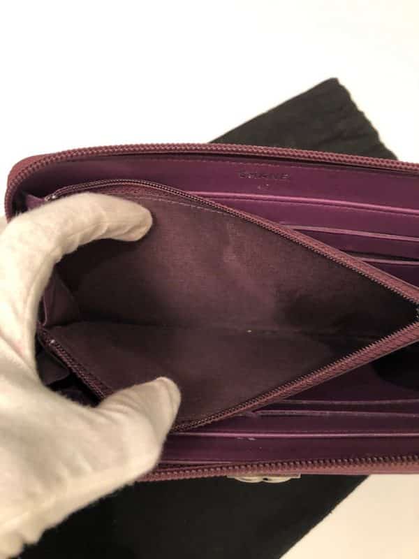 CHANEL Boy Long Wallet Quilted Purple Lambskin Clutch - Image 11