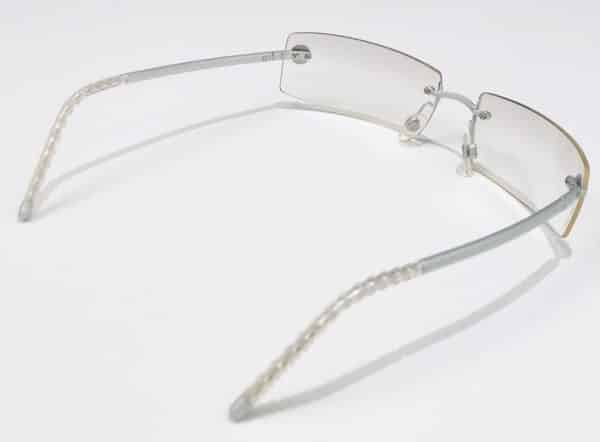CHANEL CC Rimless Rectangular  Clear Sunglasses 2000 - Image 2