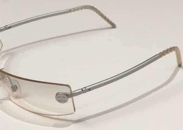 CHANEL CC Rimless Rectangular  Clear Sunglasses 2000 - Image 3